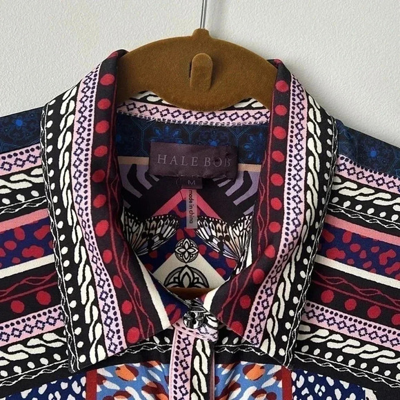 HALE BOB |  Mixed-Print Long-Sleeve Shirtdress - Picture 7 of 10